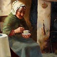 19th Century Cottage Interior Character Portrait Oil Painting