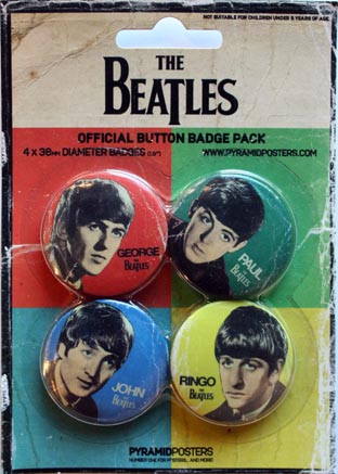 The Beatles Official Metal Pin Badges In Stock