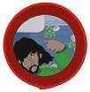 beatles yellow submarine george round woven patch