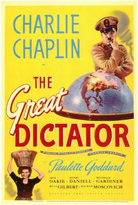 Charlie Chaplin Great Dictator Film Poster