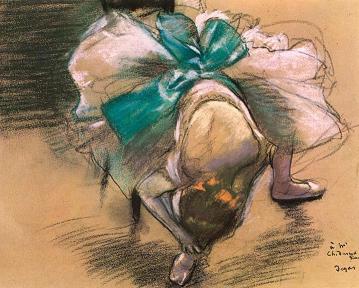 Degas Dancer Tying Her Shoe Ribbons Print