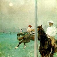Edgar Degas Jockeys avant la course