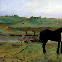 Edgar Degas Horses in the Meadow