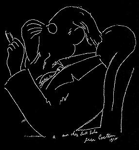 Erik Satie drawing by Jean Cocteau