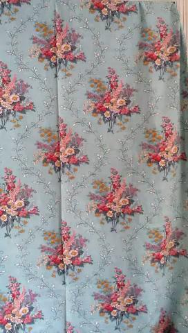 French Multicolour Floral Cotton Fabric, Suitable for Curtains