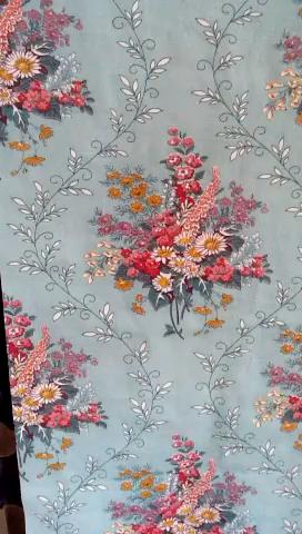 French Multicolour Floral Cotton Fabric, Suitable for Curtains