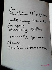 Henri Cartier-Bresson Signed Book