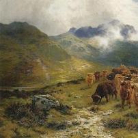 Louis Bosworth Hurt Highland Cattle & Drover Canvas Print