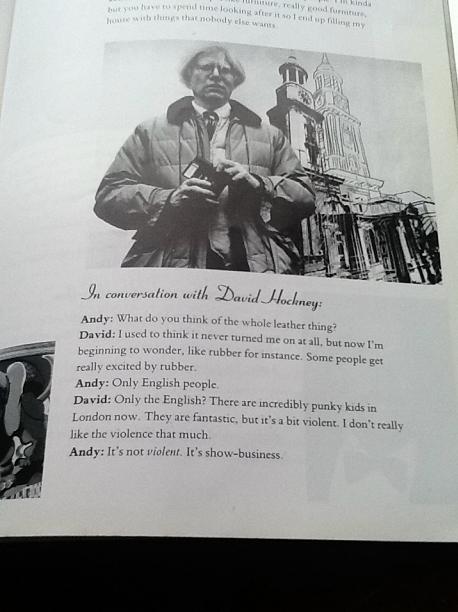 Andy Warhol In His Own Words Paperback Book. Andy Warhol in conversation with David Hockney