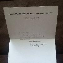 Kingsley Amis Signed Letter
