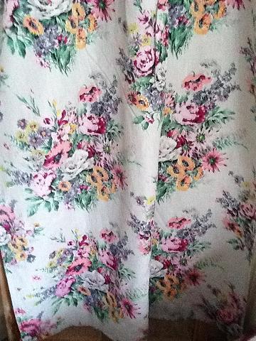 Shabby Chic Cotton Unlined Flowery Vintage Curtains