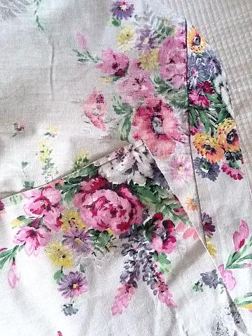 Shabby Chic Cotton Unlined Flowery Vintage Curtains