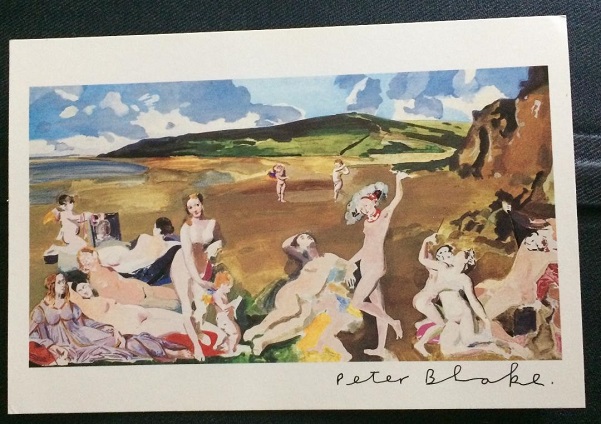 Signed Postcard: Peter Blake - The Venuses' Outing to Weymouth